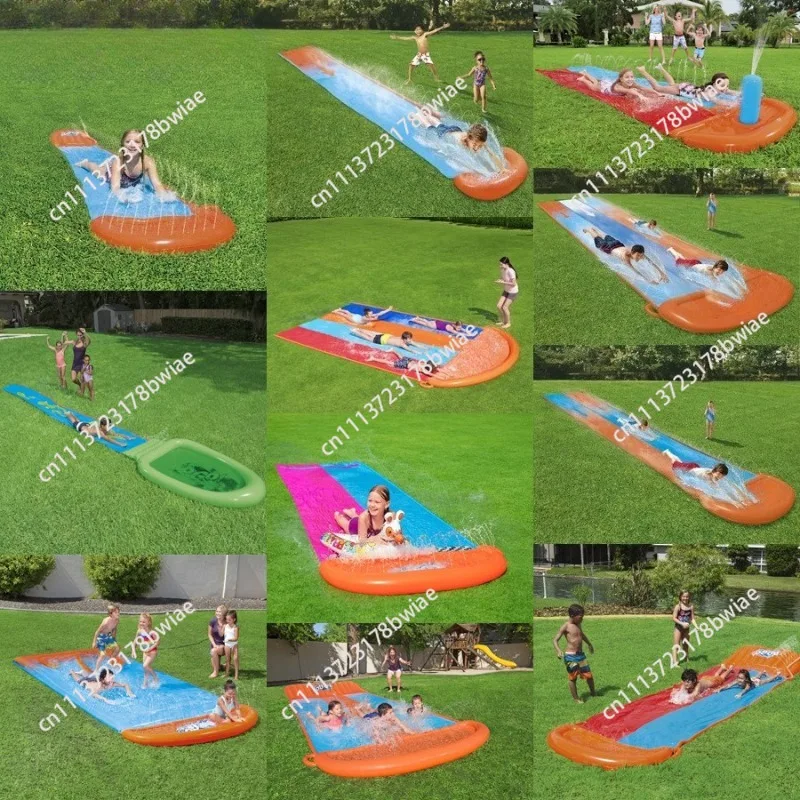 Large outdoor inflatable water slide mat - double surfboard style - pool water fun inflatable toy