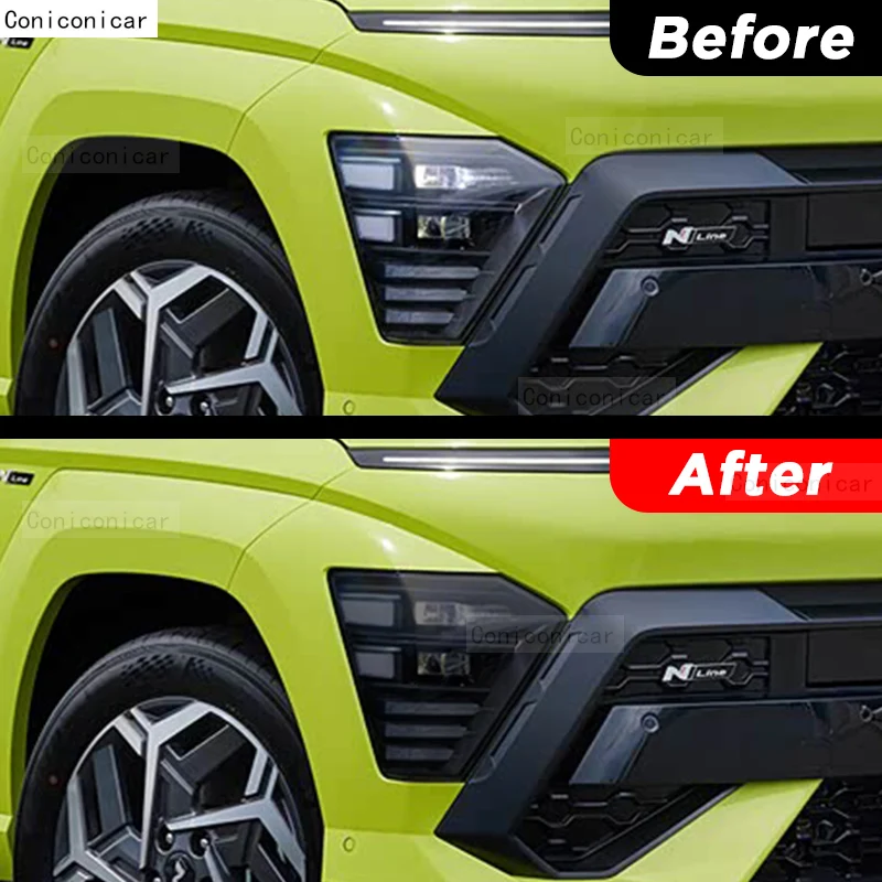 

Для HYUNDAI KONA 2024 2025 автомобильная фара оттенок черная защитная пленка защитная прозрачная наклейка из ТПУ аксессуары