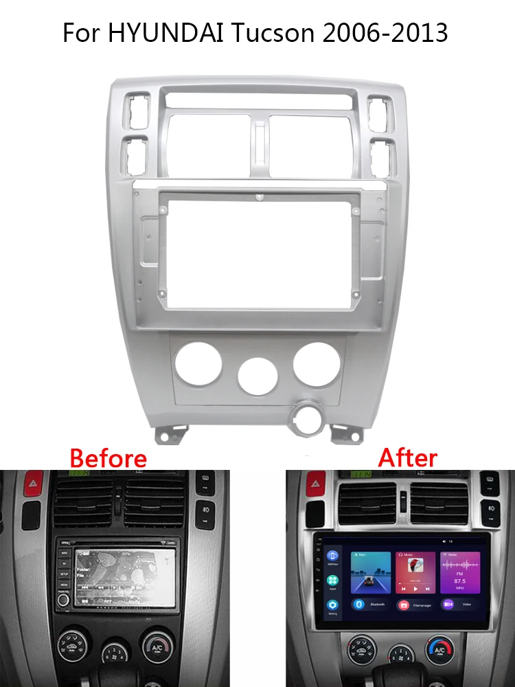 Cadre Façade Autoradio Pour Hyundai Starex H1 2007-2015 – Adaptateur 9 Pouces – Montage Tableau De Bord (type MT AC) - 10