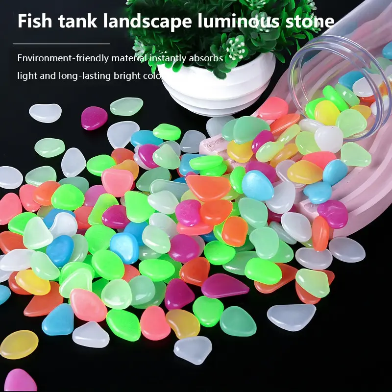 50pcs Artificial Colored Nightlight Stone Fish Bowl Landscaping Home Decoration Landscaping Luminescent Small Stone