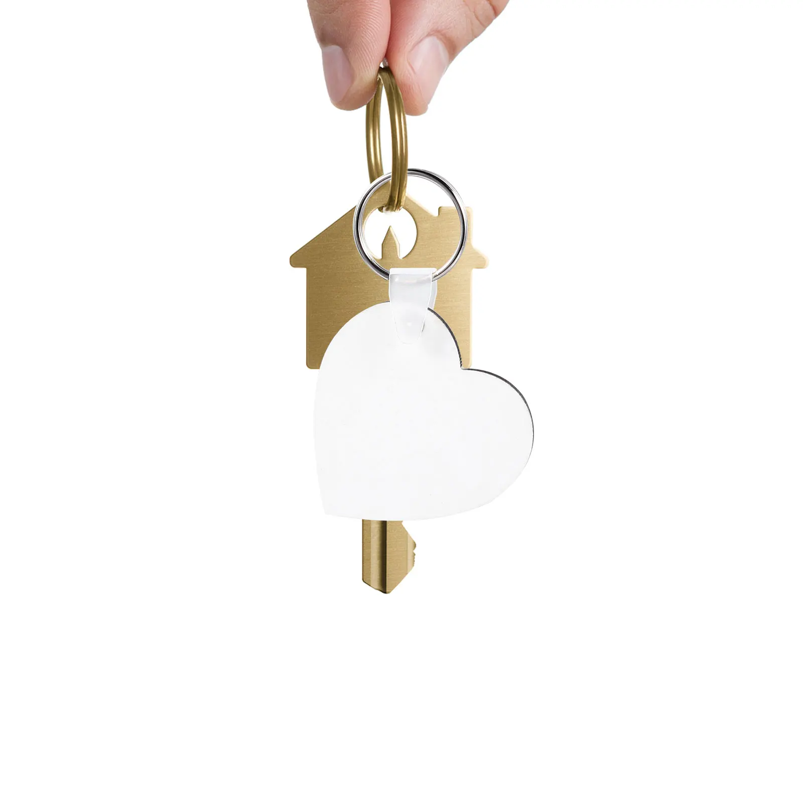

10pcs Heart Shape Sublimation Blank Keychain Diy Craft Pendant Mdf Key Ring Creative Valentine Birthday Gift Decoration