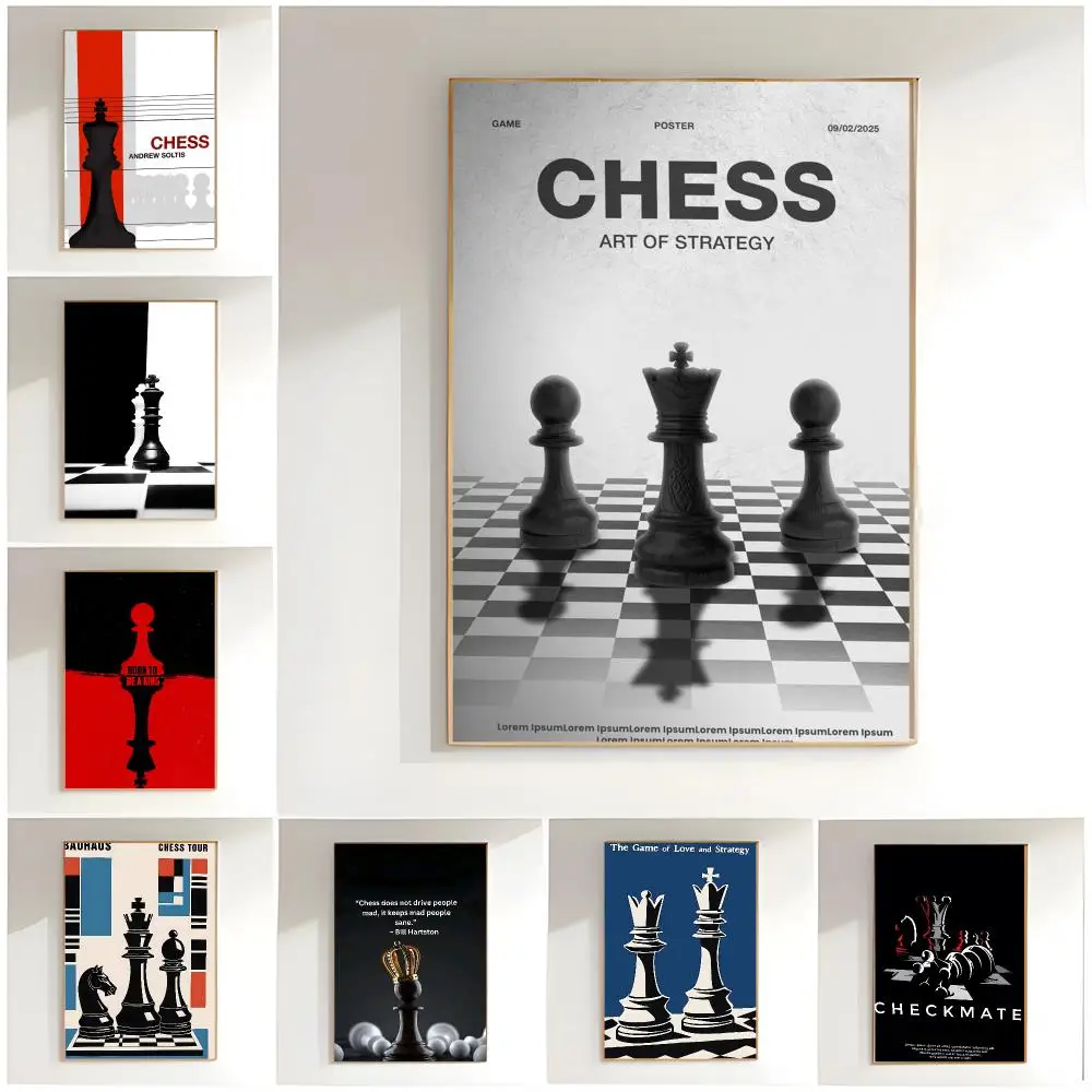 Intellectual Strategic Classic C-Chess Poster Classic Wall Art  Home Decor  Peel and Stick Unframed