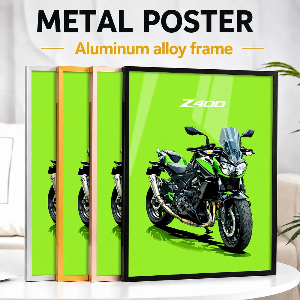 Japanese Z400 Motorcycle Framed Metal Poster Customized Illustrated Wall Art For Living Room Or Workshop, Motorsport Fan Gift