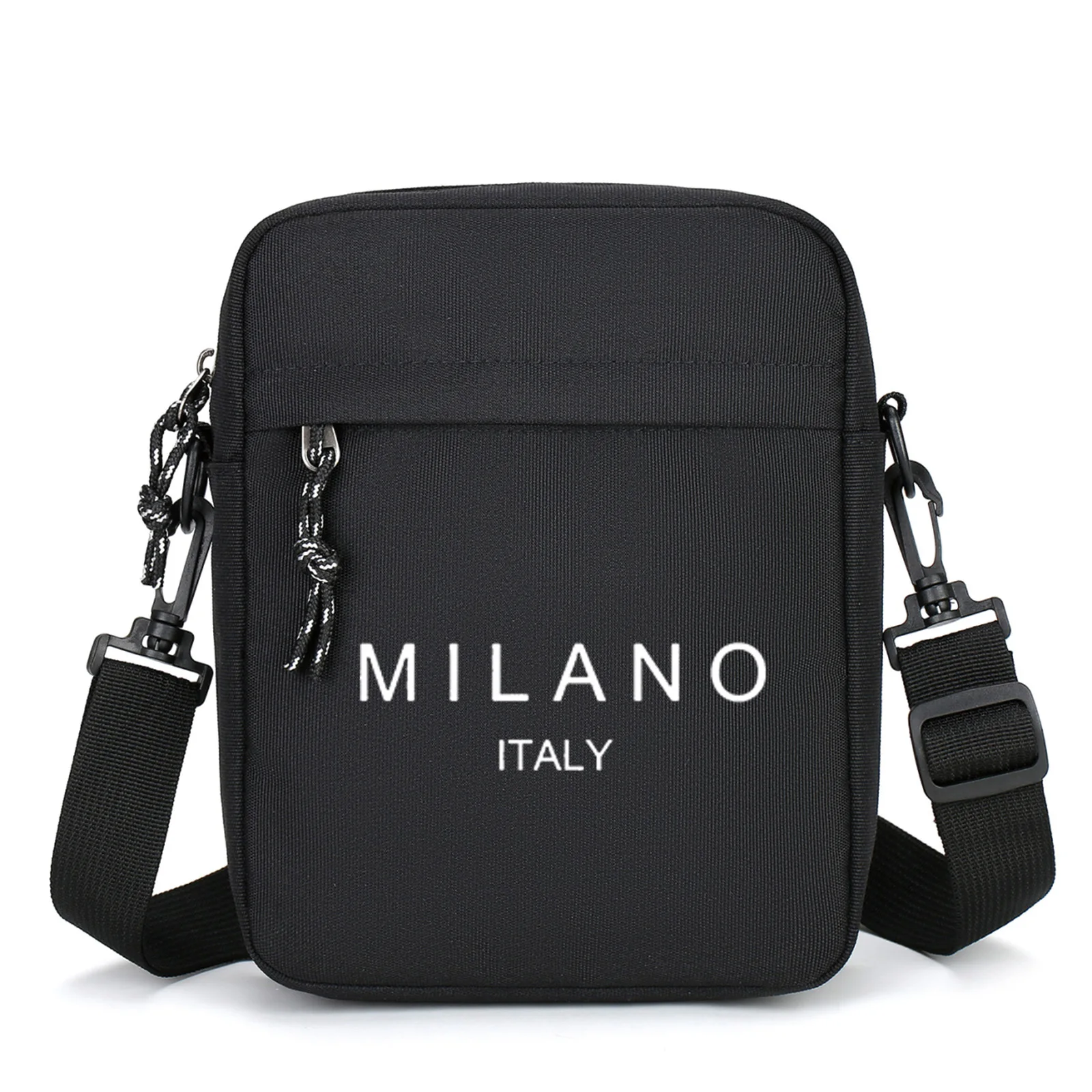 

Black Fashion Easy Versatile MILANO Print Body Bag Multifunctional Large Capacity Shoulder Bag Phone Pouch for Daily Commute