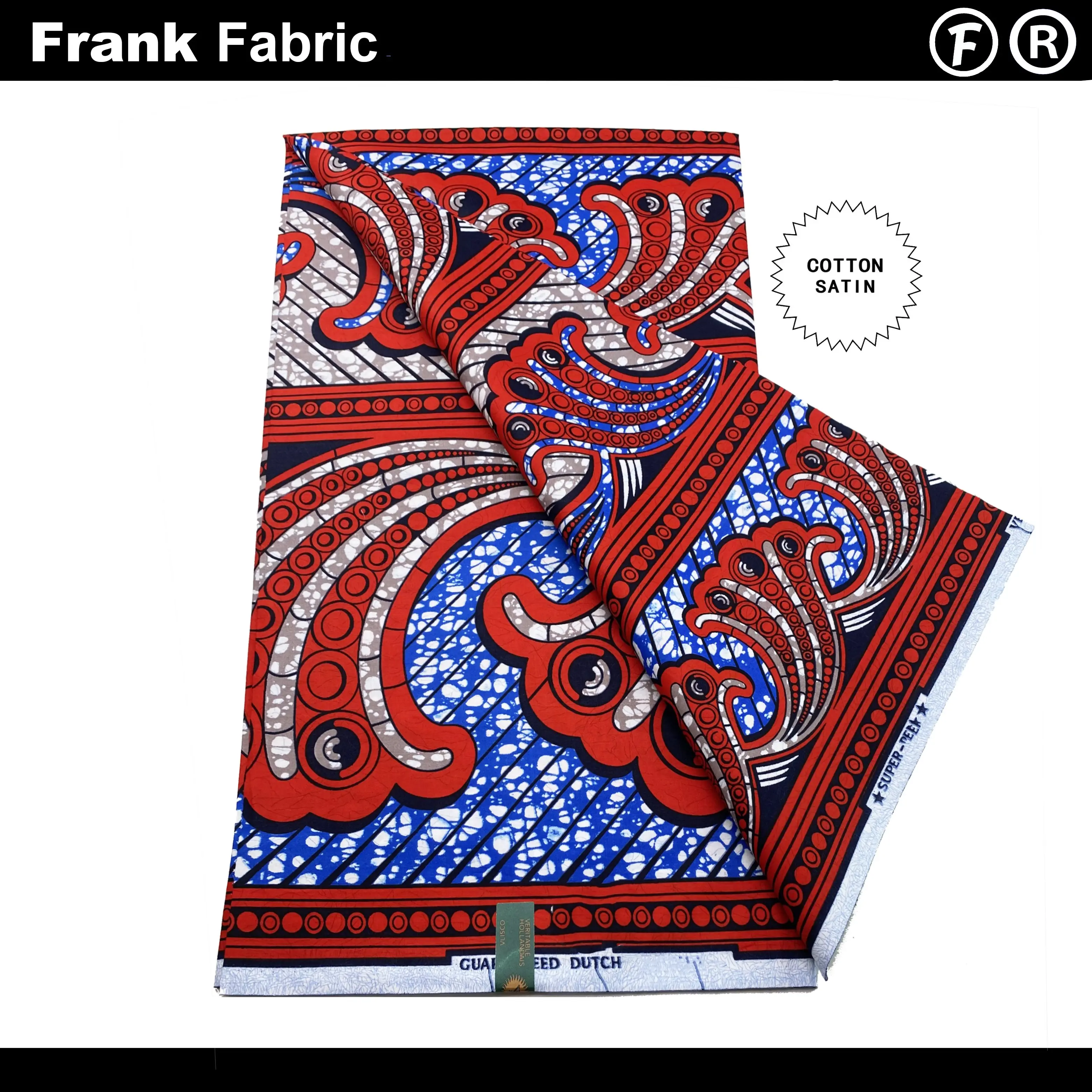

Сертифицированная оригинальная ткань Super Ankara Wax из Голландии, настоящая голландская ткань с африканским восковым принтом для платья с QR-кодом VLS0907.005