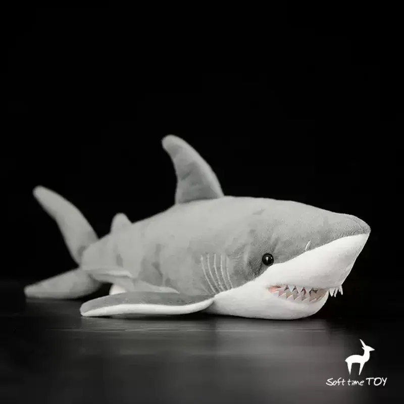 Everbright Store Cute Great White Shark Doll Simulation Shark Plush Toy Simulation Animal Doll