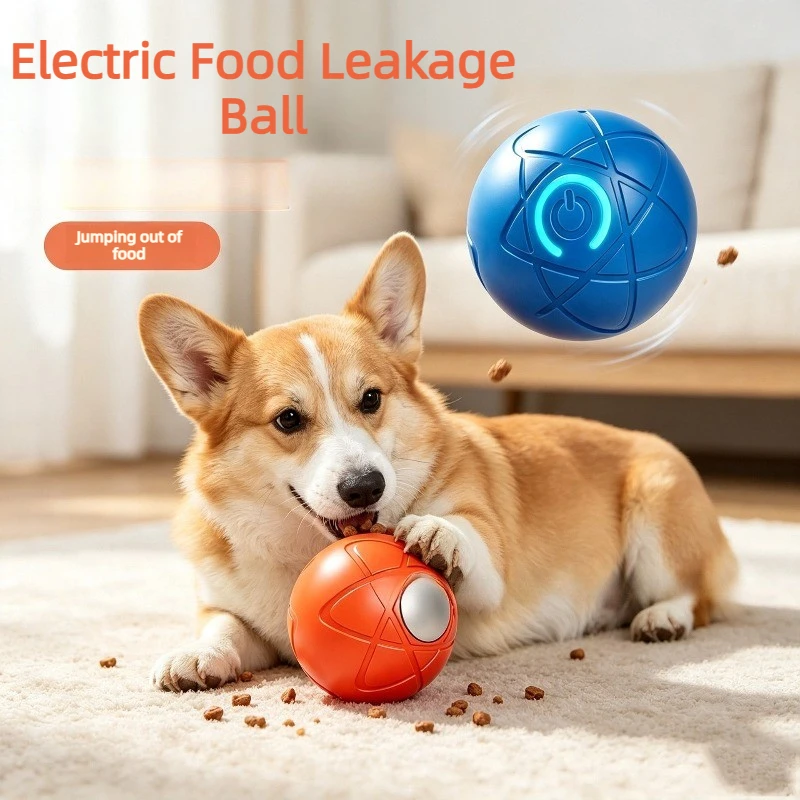 Smart Dog 2-in-1 Leaky Food Ball Toys Electronic Interactive Pet Toy Moving Ball USB Automatic Bouncing for Puppy Cat Product