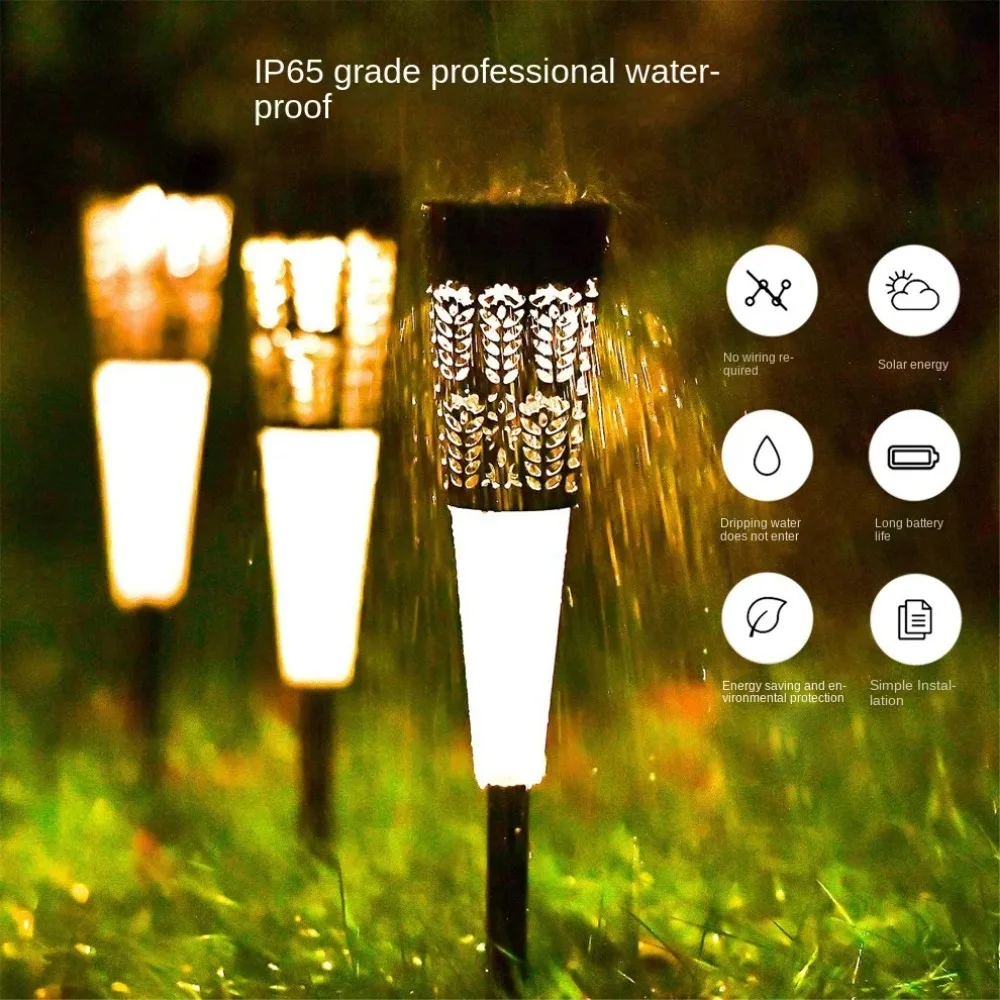 RGB Solar Garden Lights 2 Lighting Modes Waterproof Garden Lamp Cocktail Cup Shape Lamp for Landscape Lawn Christmas Decoration