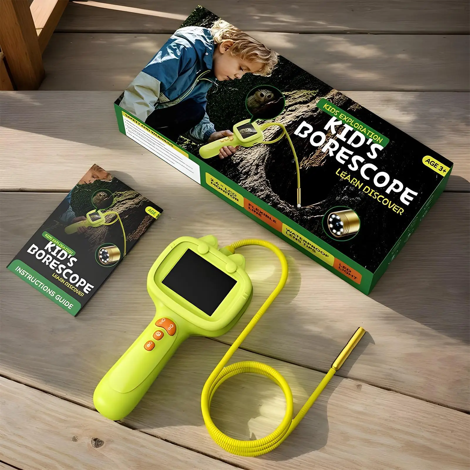 

Змеиный прицел для детей, 2,4-дюймовый микроскоп, цифровой карманный микроскоп со светом для Рождества, дня рождения, девочек и мальчиков, образовательный