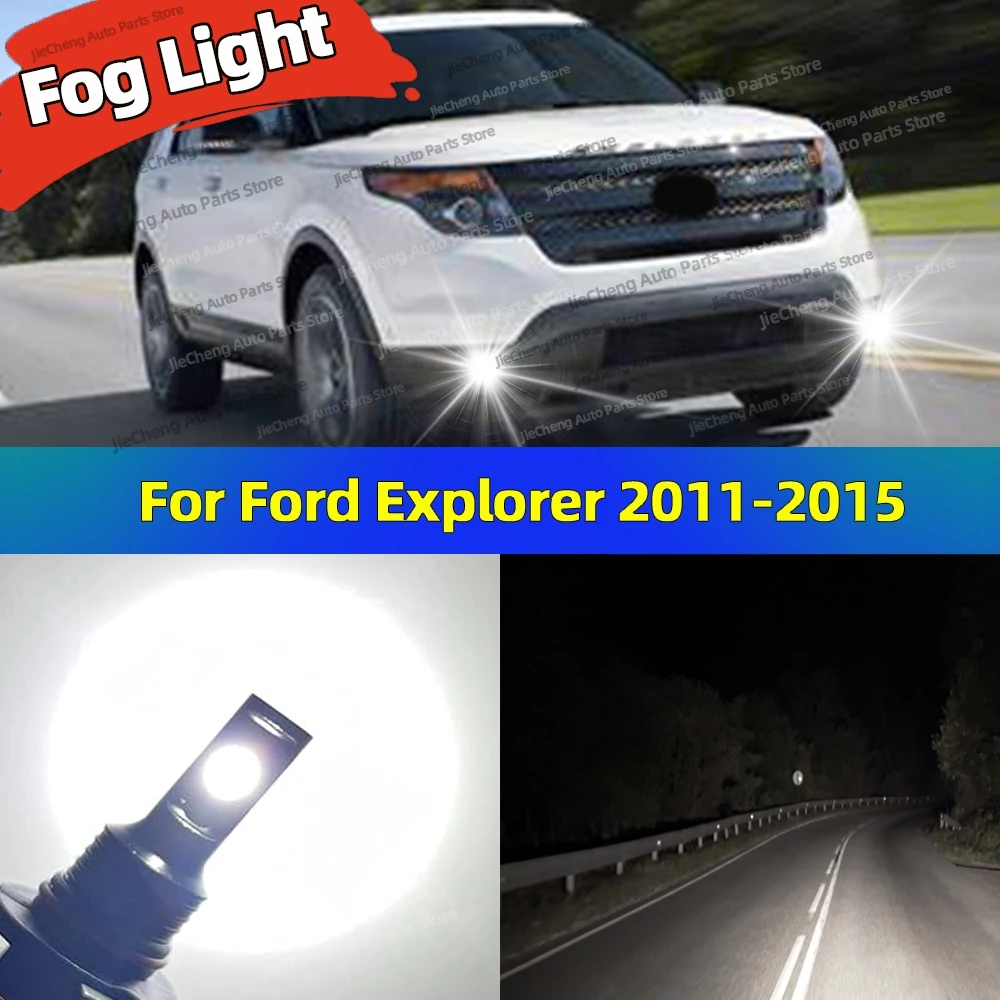 

2Pcs LED CSP Car Fog Lamps Super Bright 6000K Fog Light Bulbs Plug and Play For Ford Explorer 2011 2012 2013 2014 2015