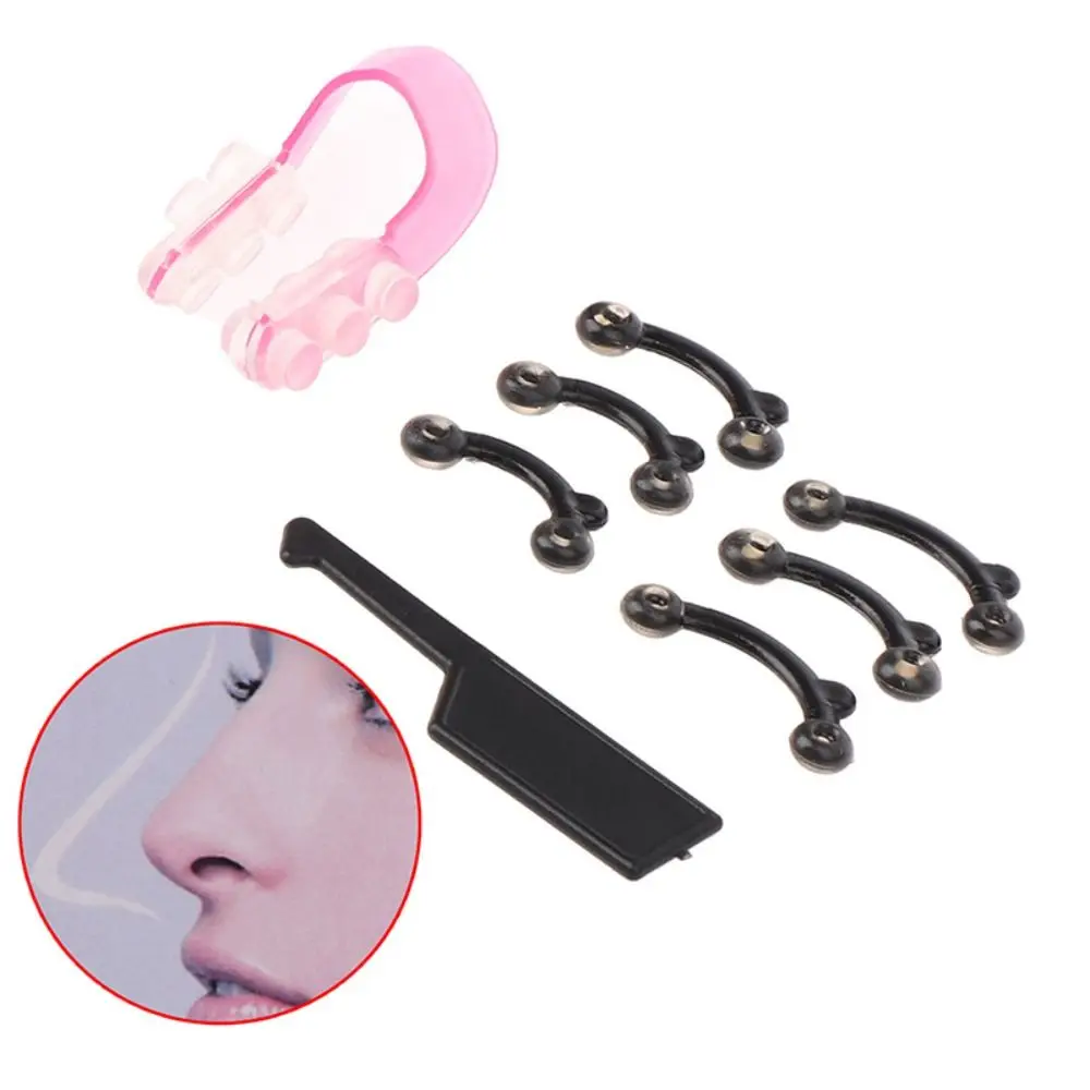 6pcs/set Practical Straightening Nose Clip Corrector Women Girls Clipper Nasal Bridge Shaper Nose Beauty Device Massage Tool