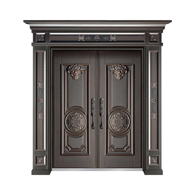 Anti-theft security front doors design exterior steel door security double opening entrance doors