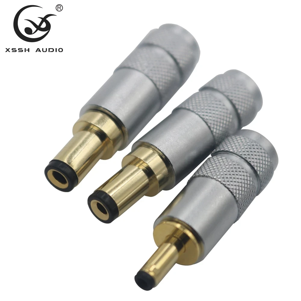4 Pieces XSSH HIFI Audio DC-1.3G DC-1.7G DC-2.1G DC-2.5G Hi-End Brass Direct Current 7.5mm Dia. Cable DC Power Connector Jack