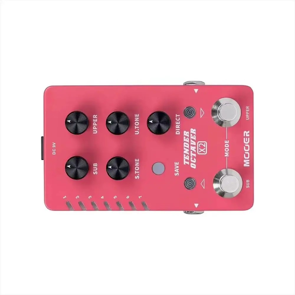 MOOER TENDER OCTAVER X2 Два варианта октавных эффектов с 14 уникальными слотами для пользователя и 7 двухцветными светодиодами с предустановленной настройкой MOOER TENDER OCTAVER X2 Два варианта октавных эффектов с 14 уникальными слотами для пользователя и 7 двухцветными светодиодами с предустановленной настройкой