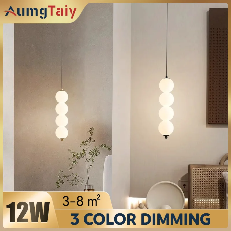 LED White Pearl PE Ball Pendant Lights Chandelier Kitchen Bubble Hanging Lamp Restaurant Bar Decor Grape Bunches Pendant Lamp