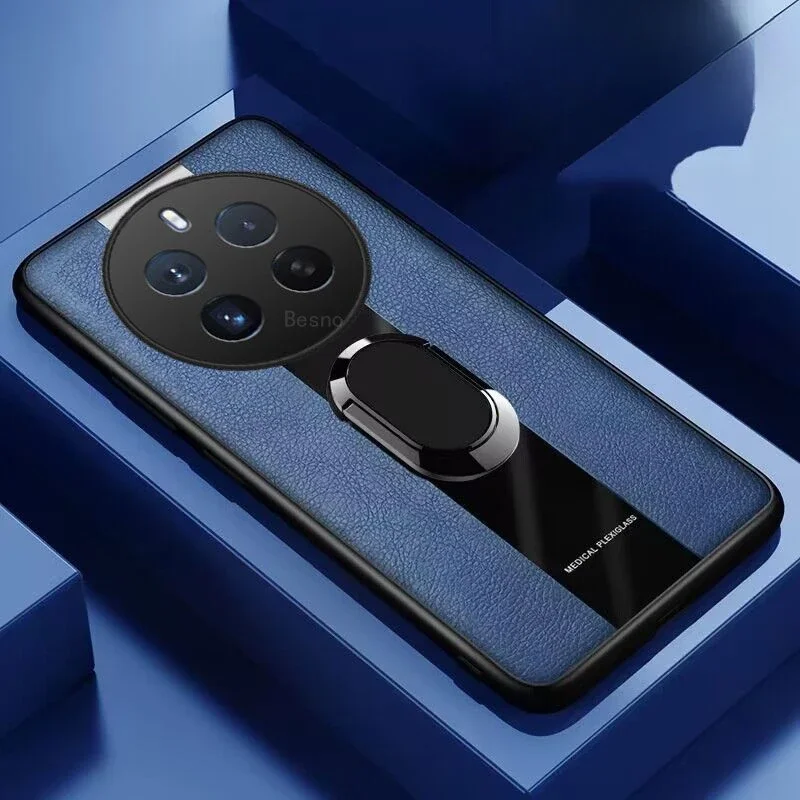 Para realme 12 pro plus capa de telefone com anel magnético de couro liso para realme12 realmme 12pro + capa de proteção de lente escudo protetor