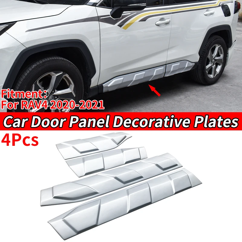 

For Toyota Rav4 2019 2020 2021 2022 Car Door Panel Decorative Plates Protector Modification Kit Appearance Upgrade Special ABS