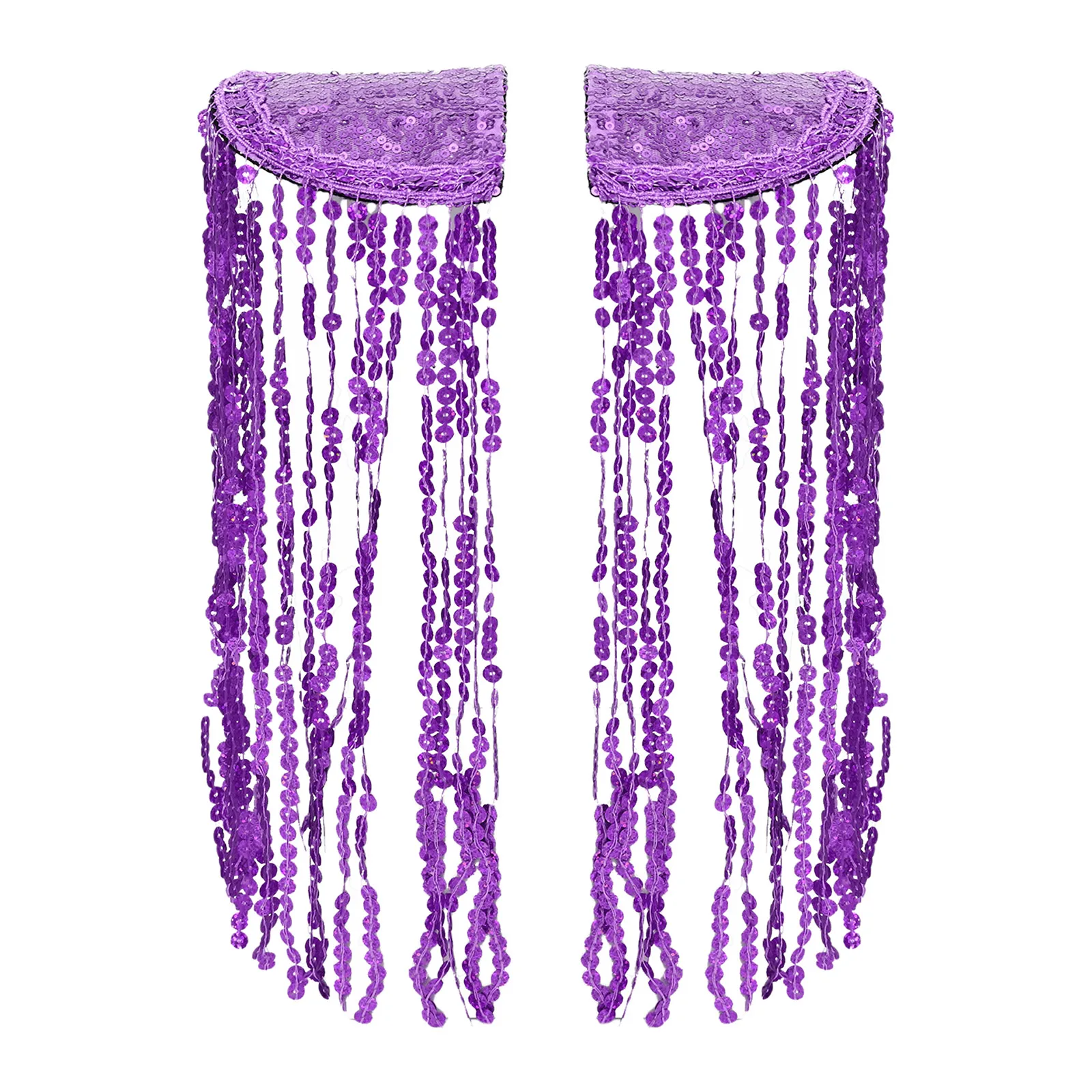 반짝이는 태슬 스팽글 어깨 장식 1쌍, 옷, 펑크 코트, 수트 DIY용 태슬 어깨 클립, 여성 및 남성용 아플리케