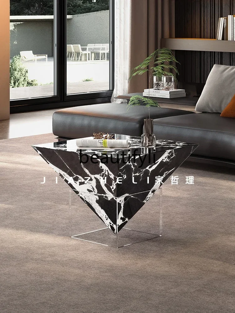 2003 New Luxury High-End Square Coffee Table for Living Room, Exquisite Floating Creative Coffee Table