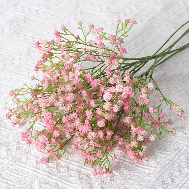 90 Köpfe künstlicher Blumenstrauß 61 cm Kunststoff Gypsophila gefälschte Blume für Heimdekoration Hochzeit Party Dekorationen Vase Zubehör – Detail 8