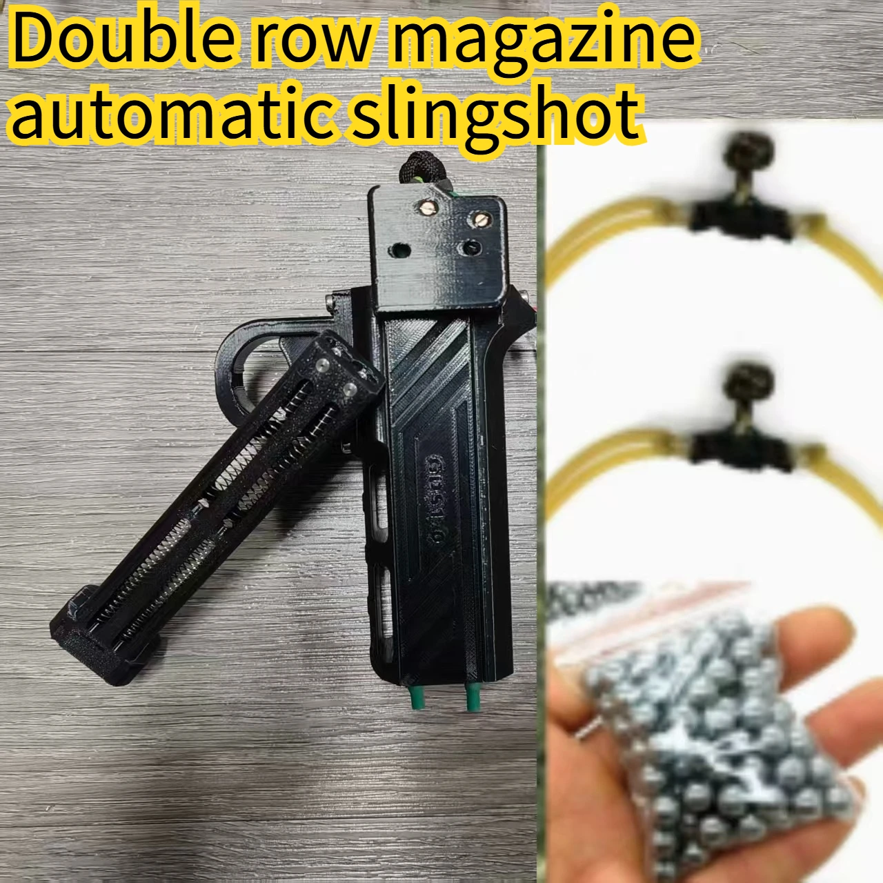 Double Row Magazine Automatic Loading Continuous Firing Slingshot Outdoor High-precision Portable Hunting Equipment