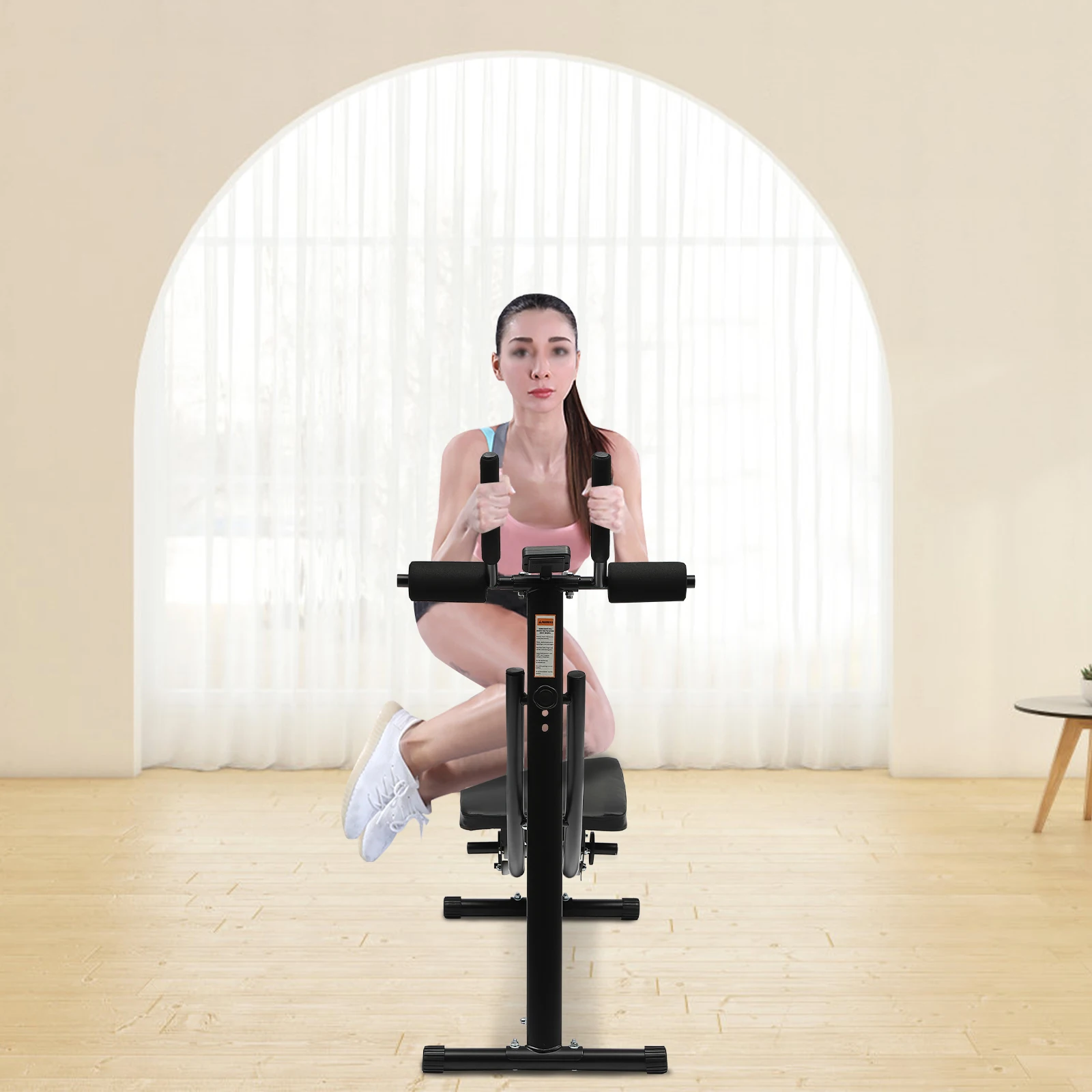 

Foldable Space-Saving Ab Exercise Machine NBR Sweat-Absorbing Sleeve Stable Triangular Support Wear&Corrosion-Resistant