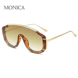 2024 Fashion Modern oversize occhiali da sole per le donne Hot Quality Vintage Siamese Square Frame occhiali da sole Luxury Dedigner Ins Tren