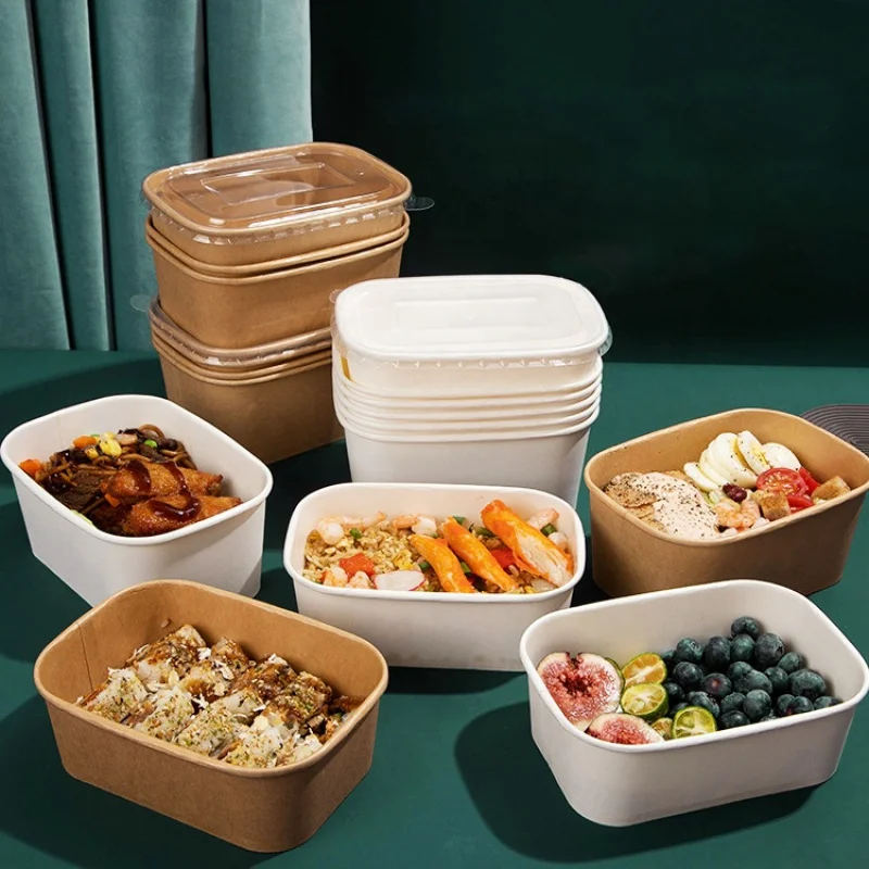 10 00piece.Custom.Custom Printed Restaurant Takeaway Delivery Packaging Disposable Kraft Paper Lunch Box Roast Chicken