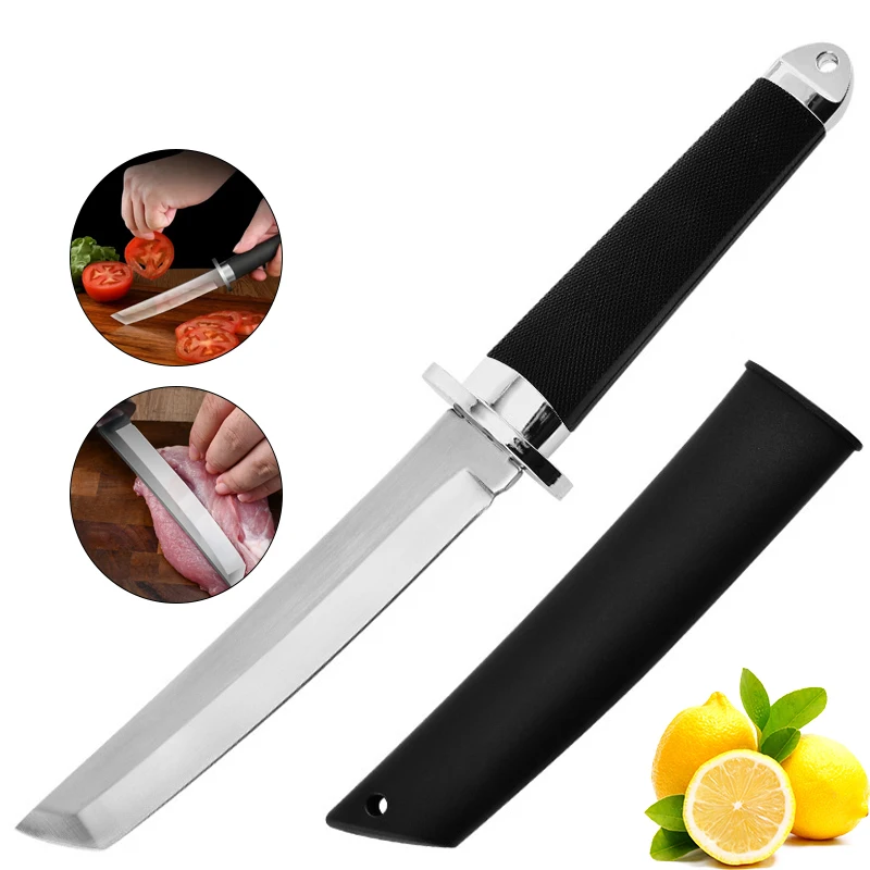 Faca de cozinha estilo samurai de alta dureza multifuncional faca de frutas faca de cozinha profissional para cortar carne e legumes