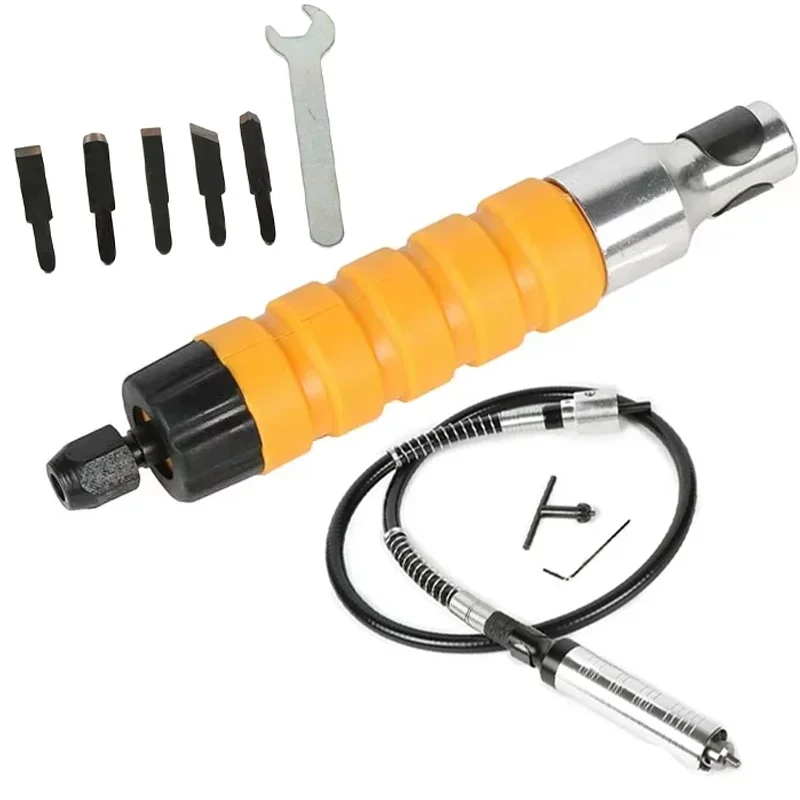 

Электрическая гравировальная ручка, вращающийся инструмент, шланг с гибким валом и сверлильным патроном для полировки, резьбы по дереву, долото, деревообработка, сделай сам