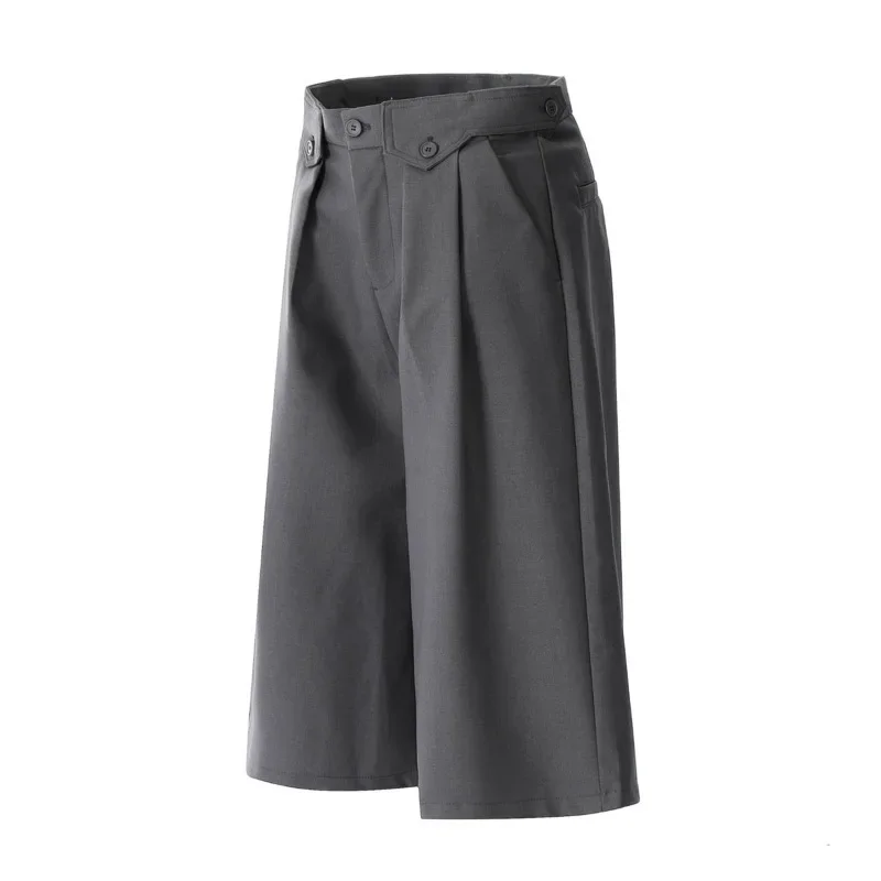 

Нишевый дизайн, мужской костюм, шорты, однотонные плиссированные пуговицы, прямые укороченные брюки, простая мужская нижняя часть