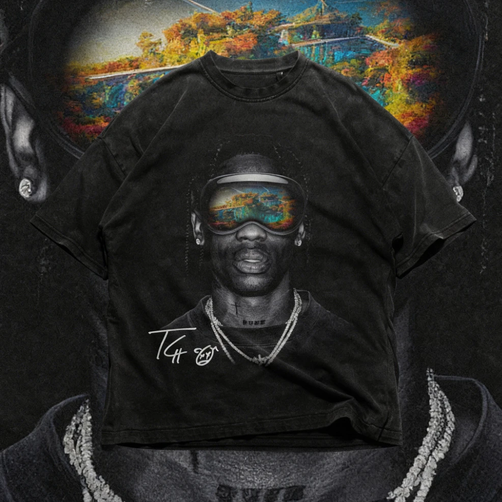 

2025-26 Summer Travis Scott Album Utopia Merch Graphic 100% Cotton Printed Rapper Hip-hop T-shirt Unisex Women Men's Crew Neck