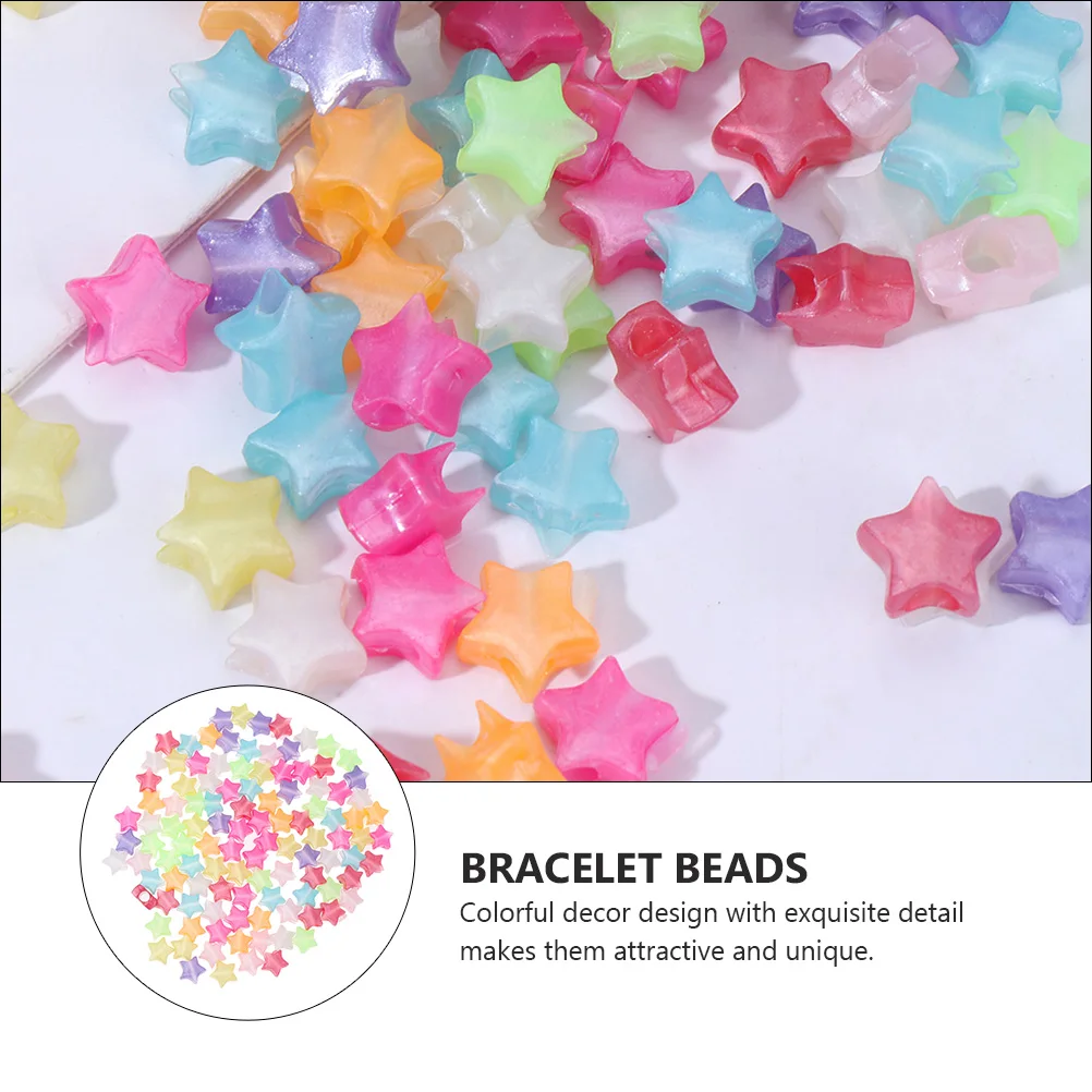

400pcs Beads Kit Jewelry Accessories Plastic DIY Bracelet Necklace Making Star Colorful Unique Design Crafts Key Chain Decor