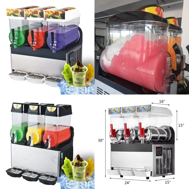 Commercial Slush Machine Industrial Snow Melting Machine Frozen Beverage Maker for Bar Restaurant High Capacity Ice Crusher