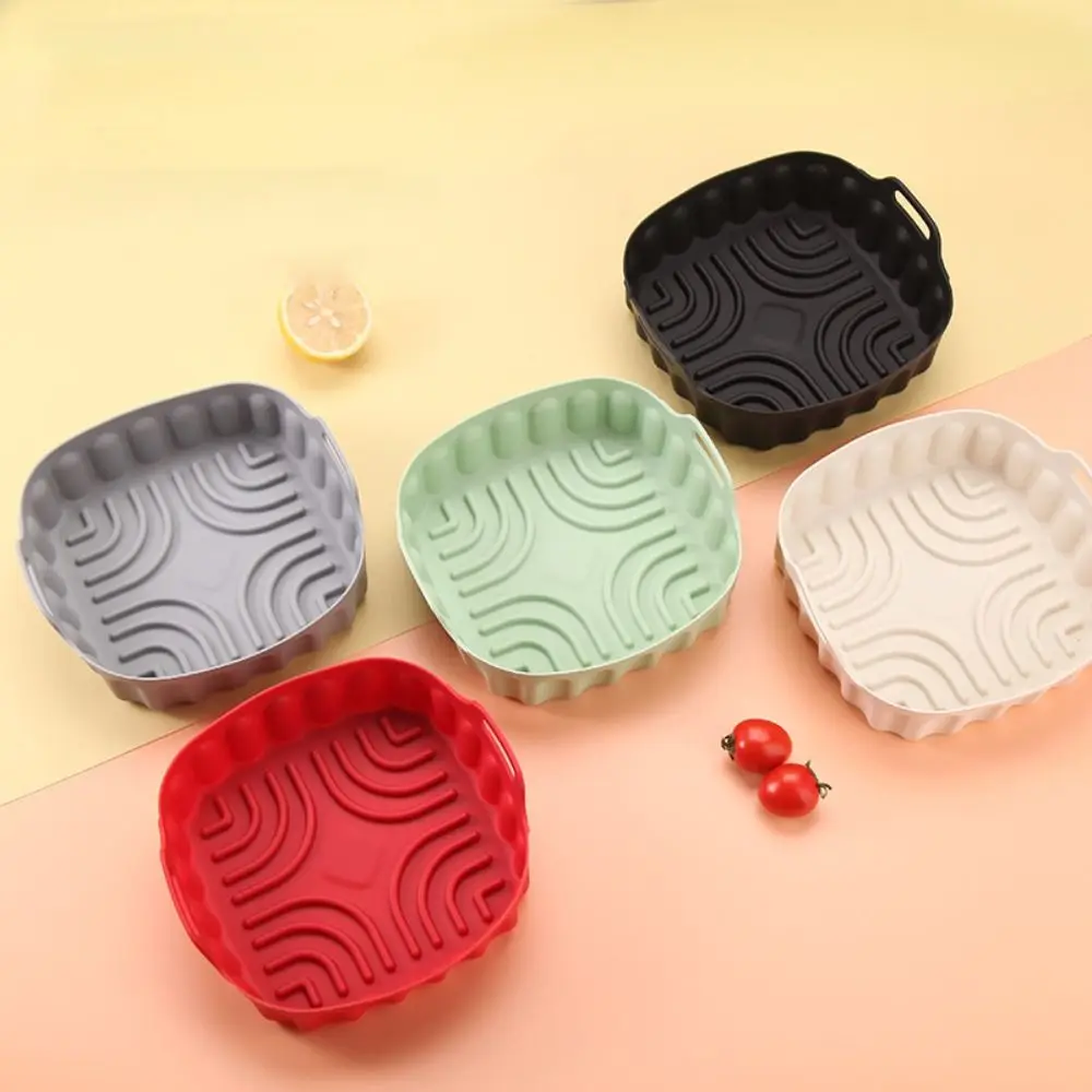 

Square Silicone Air Fryer Liners Multi-color Non-stick Air Fryer Pot Baking Tray Food-grade Air Fryer Inserts