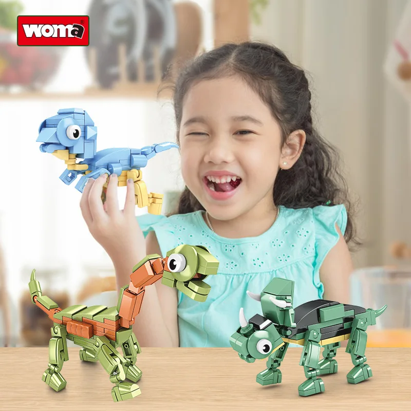 

Wo Ma Jurassic Series 8 in 1 Dinosaur Fun Building Blocks Assembled Small Particle Toys 6-12 Y Boy Educational Birthday Gift