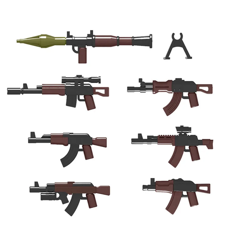 WW2 Military Figures  Accessory Mini Weapons Submachine Gun Rifle Model Small Partices Building Blocks Sets Childrens Toys