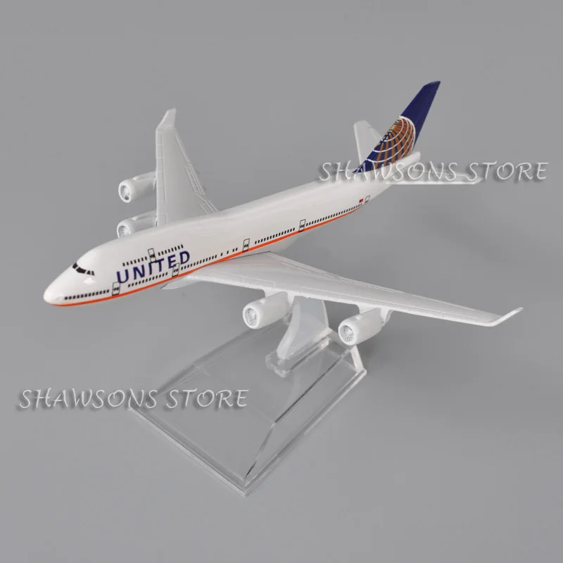 1:400 Scale Diecast Metal Model Plane Toy Boeing 747 USA United AirLines Miniature Replica