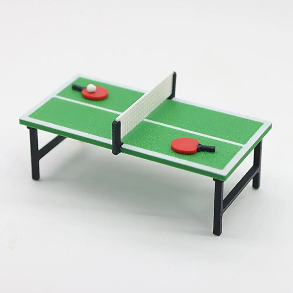 Maison de poupée Tennis de Table, Table de sable colorée, Mini Table de Ping-Pong, accessoires Photo, Micro paysage, équipement de Sport, 1/12
