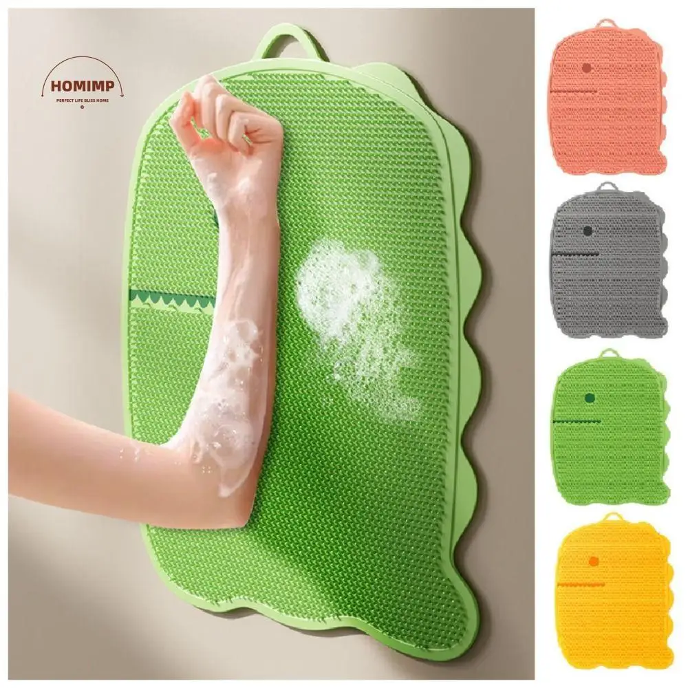 

Массажный коврик для ванны в форме динозавра, нескользящая отшелушивающая подушечка для ног на присоске, удобный многофункциональный очиститель для спины для ванной комнаты