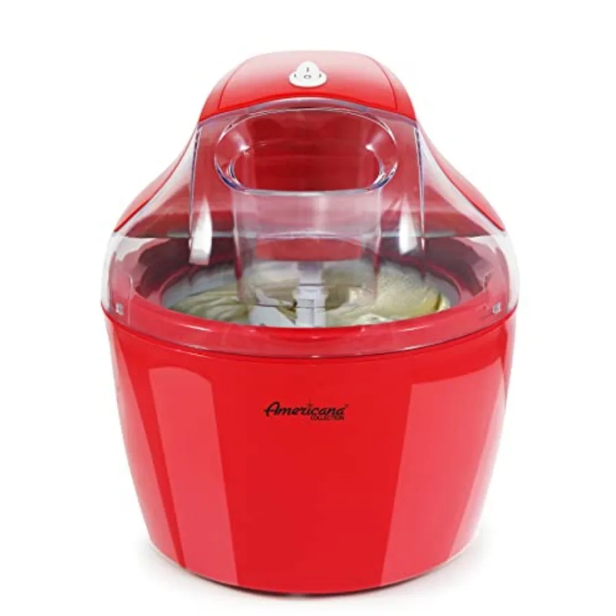 

Электрическая мороженица Americana EIM-1400R, 1,5 л, с автоматическим приготовлением домашнего мороженого, с отсеком для ингредиентов, кнопкой включения/выключения, без соли