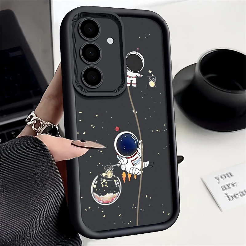 Niedliche Astronauten-TPU-Hülle für Samsung Galaxy A56 A36 A26 A55 A16 A15 A35 A25 A06 A54 5G S25 Edge S22 S23 Ultra S24 FE Handyhülle