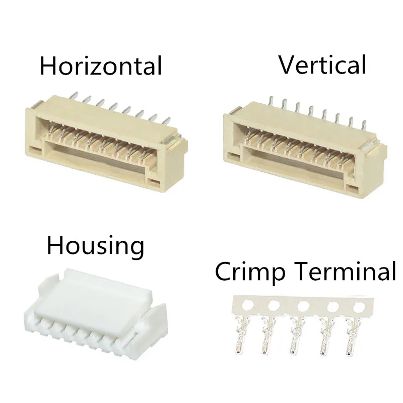 20PCS GH1.25 GH 1.25 1.25mm with lock Connector Socket Pin Header Vertical Horizontal JST Housing terminal 2 3 4 5 6 8 12 pin