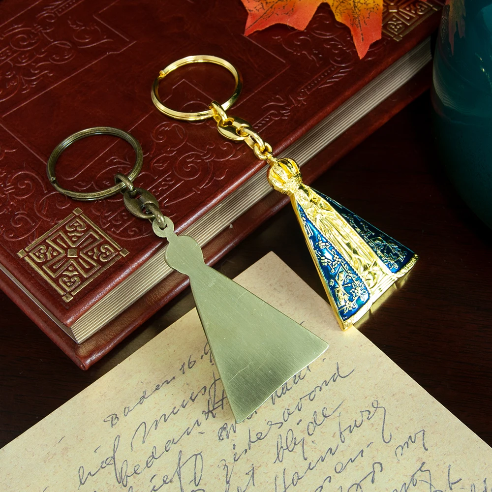 

Eastern Orthodox Maria Keychain Pendant Hand-Painted Metal Religious Church Gift Православная Мария