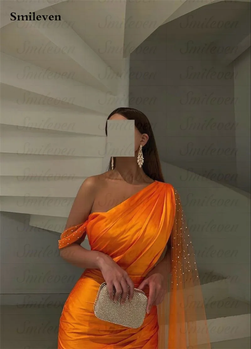 Smileven-Vestidos de Noche naranjas sin mangas, vestidos de graduación sexys, vestido de fiesta de noche de sirena