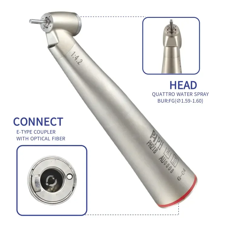 Lab dent al Fg Burs 45 Degree Optic Fiber Low Increasing 1:4.2 Speed Against Contra Angle Handpiece