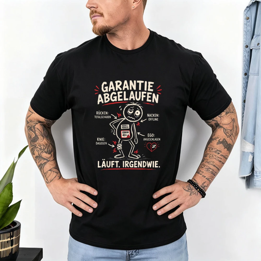 Aua Au Older Getting Older Man Old Funny Birthday T-shirt Out of Warranty Aging Body Tees Family Holiday Gathering Party Tshirt