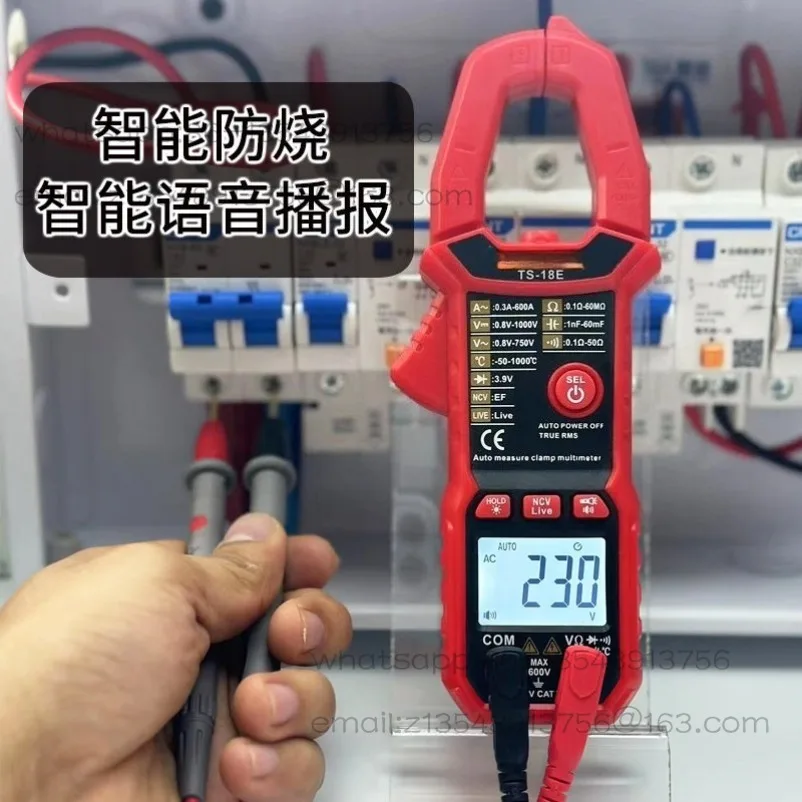 Intelligent voice clamp meter ammeter high precision digital multimeter TS18 clamp meter automatic anti-burn