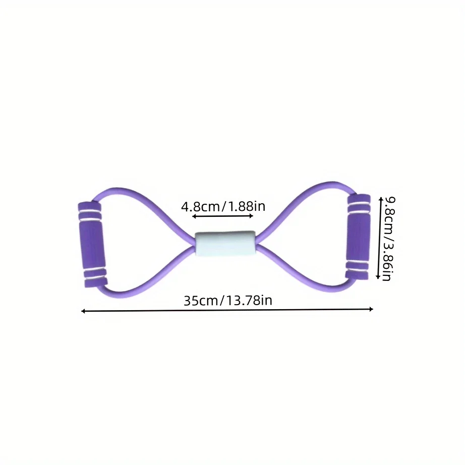 1PC 8 Shaped Elastic Resistance Band With Foam Handle, Tension Band For Abdomen Waist Arm Leg Stretching, Gym Fitness, Yoga