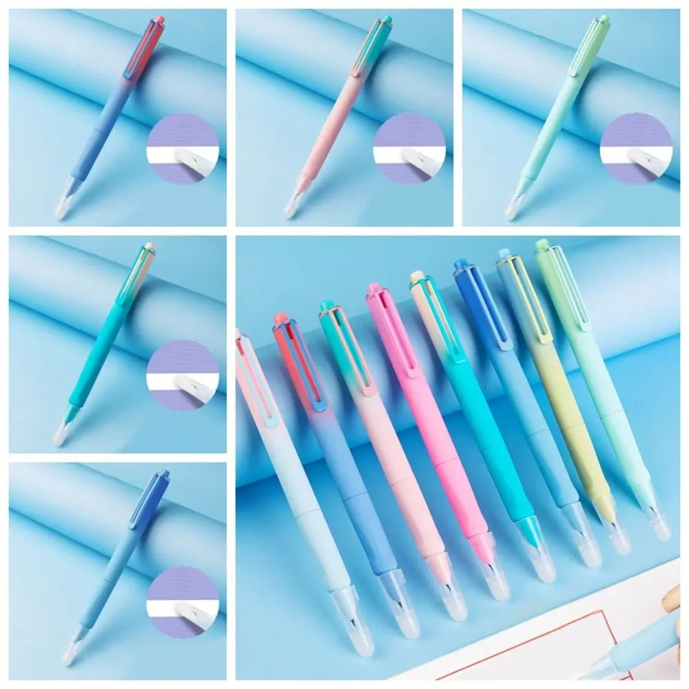 Replaceable Ink Capsule Thermal Erasable Fountain Pen Magic Pen With Eraser Posture Correction Press Fountain Pen 0.38mm